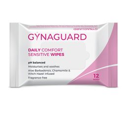GynaGuard Wipes Daily Comfort Sensitive 12 Wipes