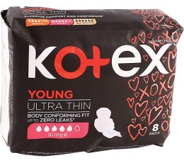 Kotex Young Ultra Thin Super Sanitary Pads 8 pk