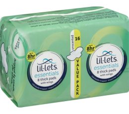 Lil-Lets Essentials Winged Pads Unscented 16 Pads